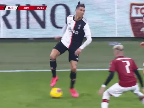 Cristiano Ronaldo metió un pase sin mirar y lo silbó todo el estadio