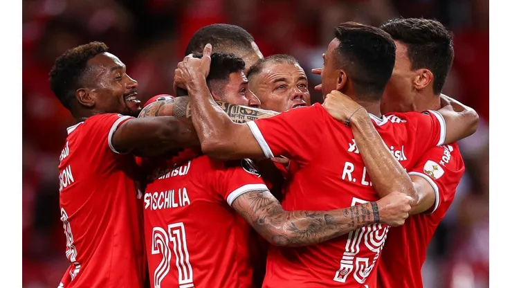 El festejo de los jugadores de Internacional.