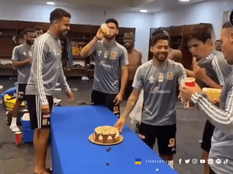 La divertida broma de Tigres a Aquino por su cumpleaños