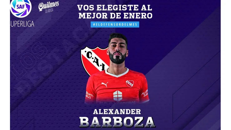 Barboza, elegido como defensor del mes: jugó un solo partido y fue expulsado