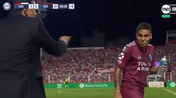 El cruce a pura risa entre Quintero y Gallardo en pleno partido