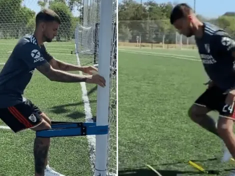 ¿Querrá volver? Mammana se entrenó vestido con la indumentaria de River