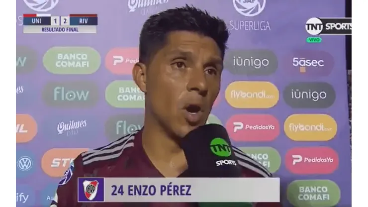 Enzo Pérez: "Nos hemos cortado un poco con Boca"