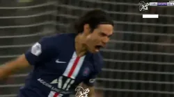 La celebración de Edinson Cavani.