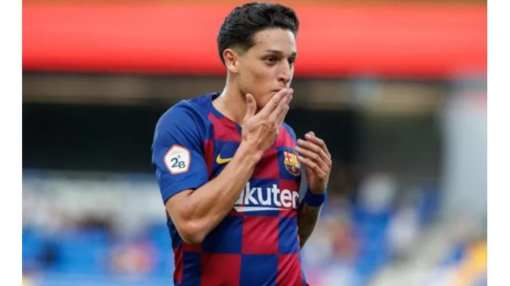Kike Saverio con la camiseta de Barcelona.