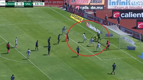 Con dos goles de pelota parada, Pumas comienza a liquidar el partido ante Atlético San Luis