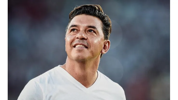 Muñeco recuperado: tras la operación, Gallardo dirigió la práctica de River