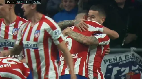 La celebración de Ángel Correa.