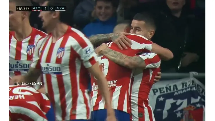 La celebración de Ángel Correa.