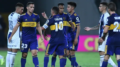 Foto de los jugadores de Boca ante Talleres.