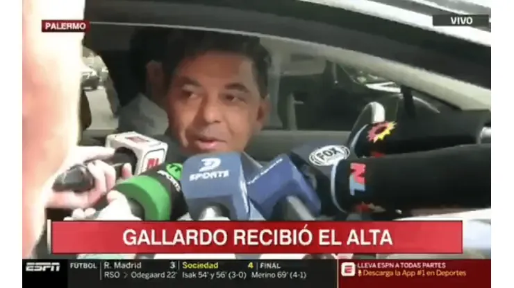 Gallardo recibió el alta médica: "Ahora estoy mejor"