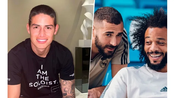 Marcelo y Benzema no aguantaron y trollearon a James por calvearse
