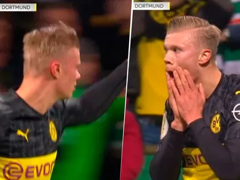 ¡Qué le pasa! Haaland volvió a entrar, hizo gol y falló uno increíble