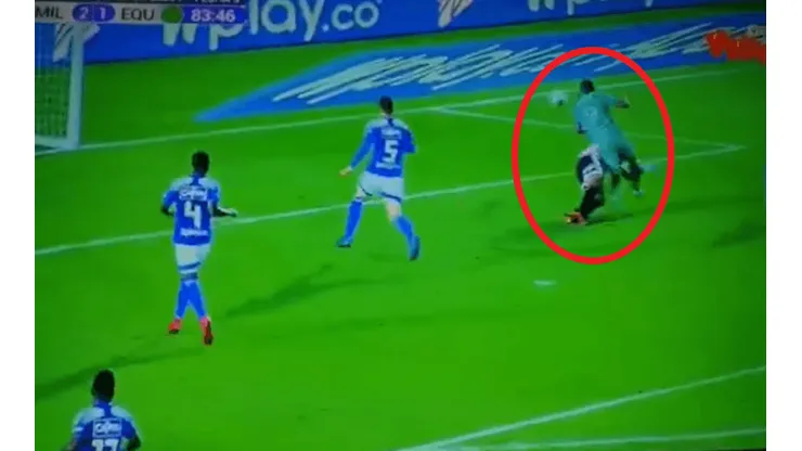 El tremendo tacle de Faríñez que fue penalti en contra de Millonarios