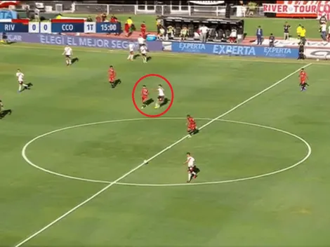 Insólito: Díaz pegó un patadón sin pelota y vio la roja en River