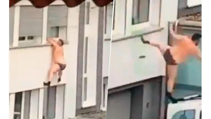 Video viral: amante diabólico sufrió la caída de su vida mientras escapaba