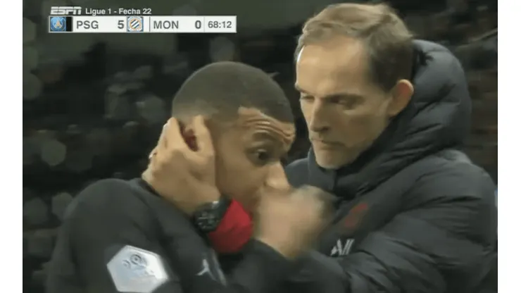 No le gustó nada: a Mbappé lo sacaron por Icardi y se re calentó con Tuchel
