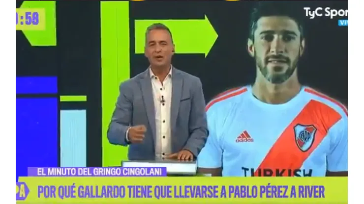 Gringo Cingolani dijo por qué Pablo Pérez tiene que jugar en River