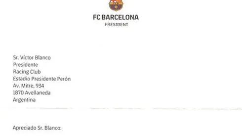 Un poco tarde: Barcelona felicitó a Racing por ganar el Trofeo de Campeones