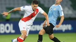 Sebastián Gonzales Zela fue el delantero titular contra Uruguay.