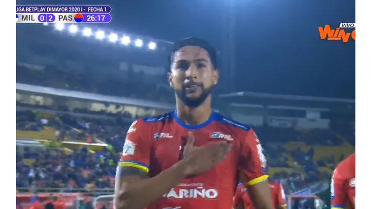Así fue el segundo gol de Jeison Medina para el 0-2 del Pasto sobre Millonarios en Bogotá.