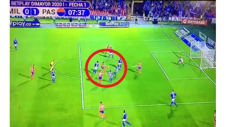 Así fue el gol del Deportivo Pasto en el duelo contra Millonarios.
