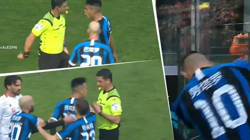 El árbitro le sacó amarilla, a Lautaro se le soltó la cadena y vio la roja