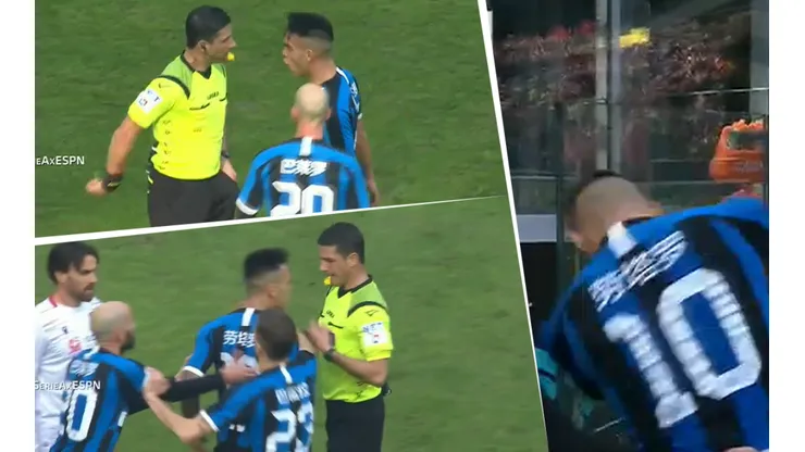 El árbitro le sacó amarilla, a Lautaro se le soltó la cadena y vio la roja