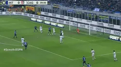 La cabeza del Toro: Inter ya le gana al Cagliari gracias a Lautaro Martínez