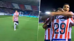 Así fue el festejo de Teo Gutiérrez haciendo un baile del videojuego, 'Fornite'.