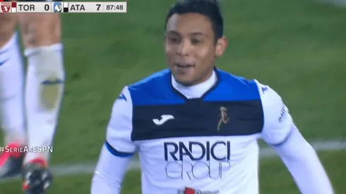 Luis Fernando Muriel festeja su doblete contra el Torino.