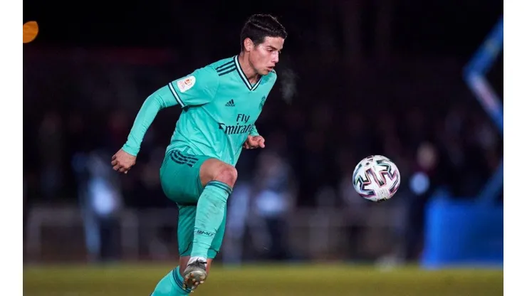 James Rodríguez en su partido de Copa del Rey contra Unionistas.