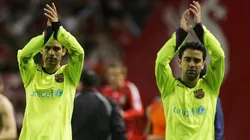 Rafael Márquez saluda a Xavi