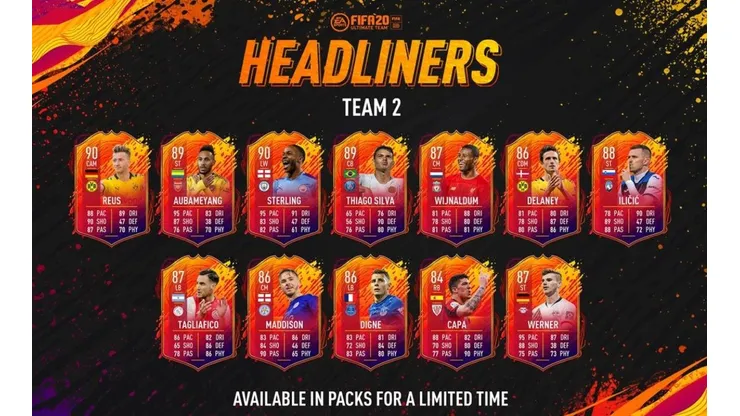 Headliners Equipo 2 ya disponible en el Ultimate Team del FIFA 20
