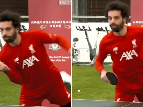 Una bestia en todo: Salah demostró que la rompe en el ping pong también