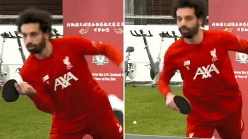 Una bestia en todo: Salah demostró que la rompe en el ping pong también
