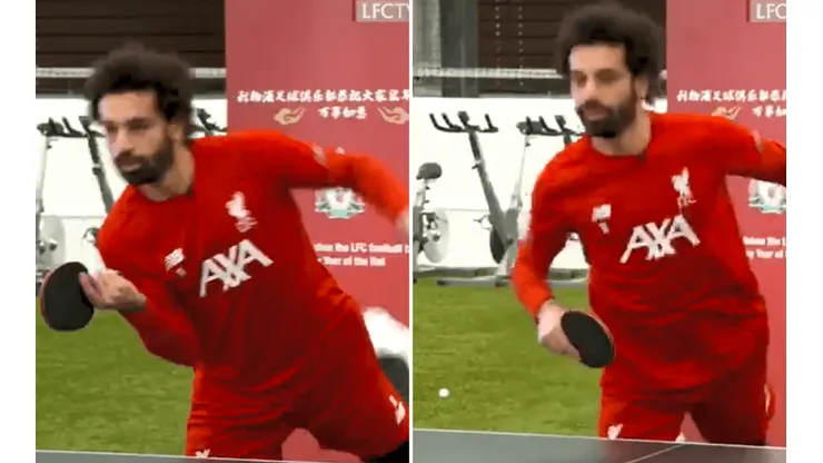 Una bestia en todo: Salah demostró que la rompe en el ping pong también