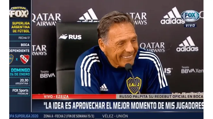 Su sonrisa lo dice todo: Russo habló sobre su vuelta a la Bombonera