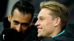 Foto de los dos futbolistas.