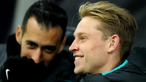 Foto de los dos futbolistas.