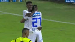 José Ortíz y Hansel Zapata celebran la remontada de Millos ante Alianza Lima.