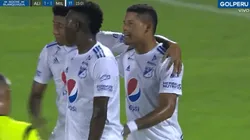 Ayron del Valle celebra su gol contra Alianza Lima.