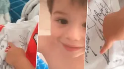 El Chino MQ le regaló a Bauti una camiseta firmada por todos los jugadores