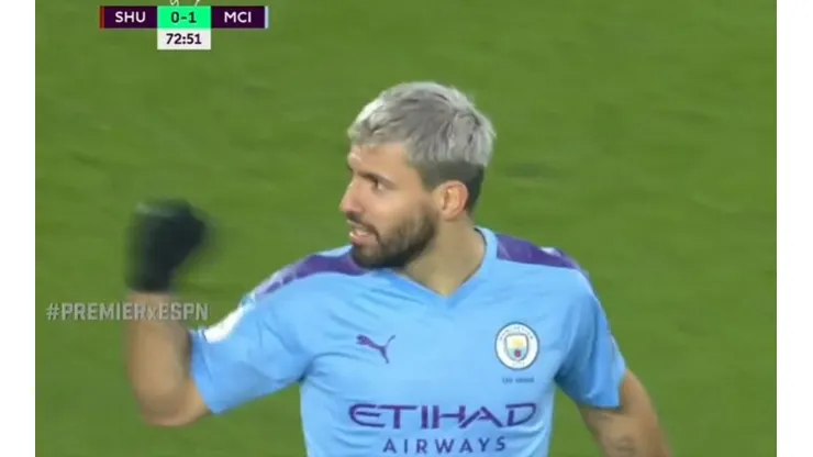 El festejo de Sergio Agüero.