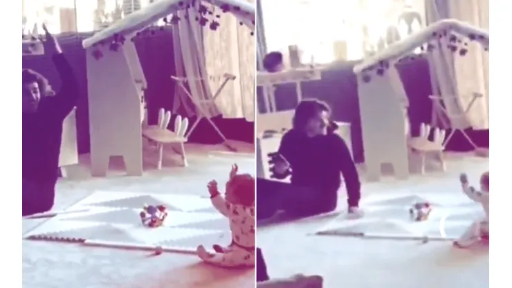 Video tierno del año: Griezmann se puso a bailar junto a su bebé en el piso