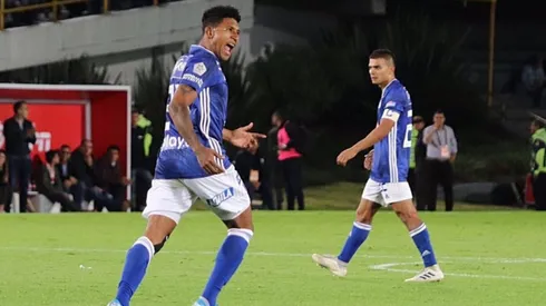 El festejo de José Guillermo Ortíz tras anotarle a América en la final del Torneo ESPN.