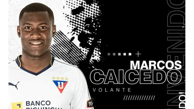 Así fue presentado Caicedo en Liga de Quito.