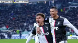 El festejo de Paulo Dybala y Cristiano Ronaldo.