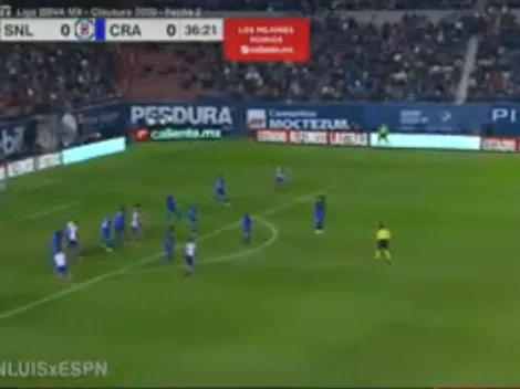 ¡Golazo desde la casa! Reyes abrió la cuenta para San Luis ante Cruz Azul