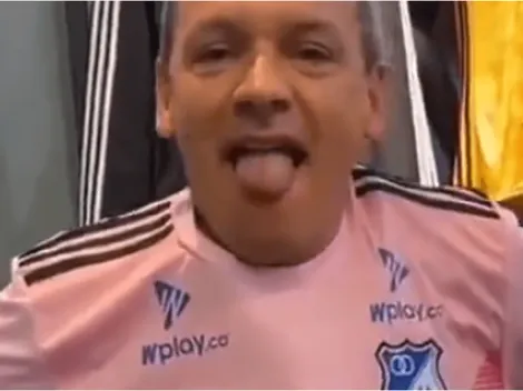 Don Jediondo que es famoso hincha de Santa Fe, perdió apuesta y se puso la de Millos